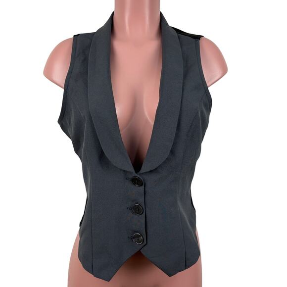 Vintage Y2K Wet Seal Vest Waistcoat Punk Cyber Grunge whimsigoth myspace - Picture 3 of 10